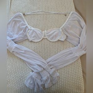 princess Polly white crop top size US 2